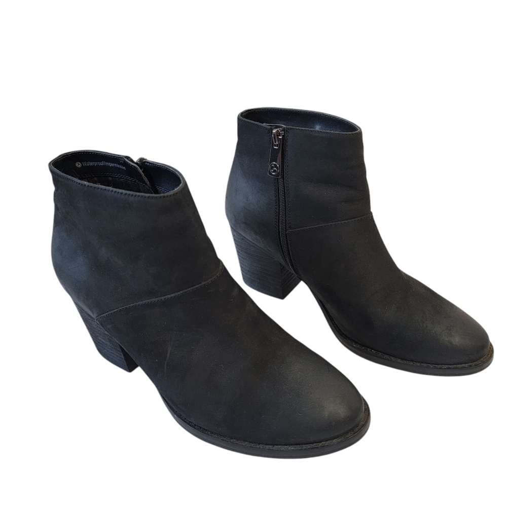 Blondo Nelly Waterproof Bootie Women Sz 8M Black Suede Leather Grunge Whimsigoth